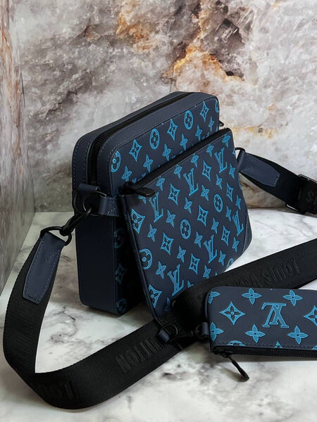 Мужская сумка мессенджер Louis Vuitton мужской кожа синий 120984-2