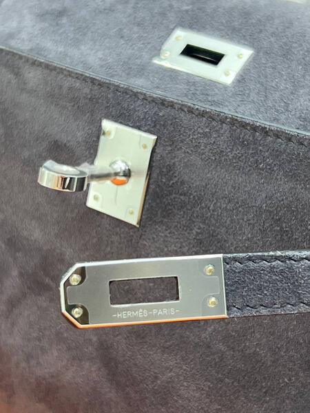 Сумка Hermèskelly Pochette женский замша графитовый 155748-8