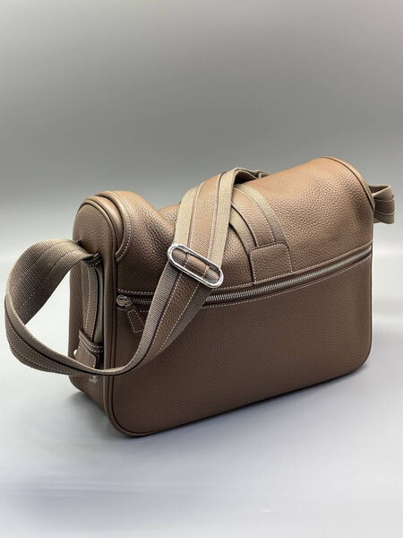 Мужская сумка мессенджер Hermès мужской кожа бежевый 200800-2