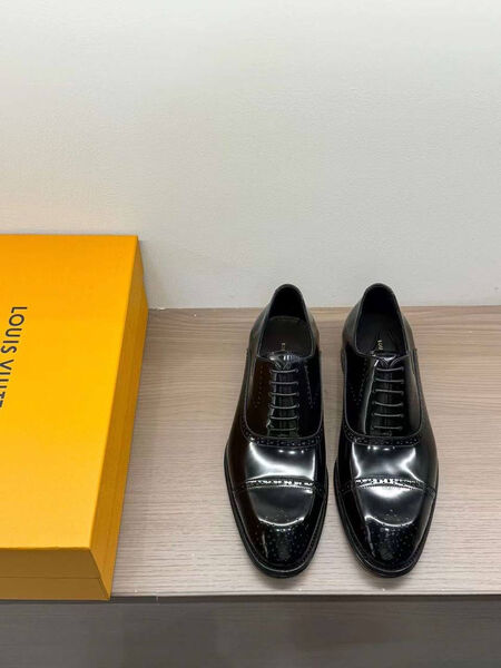 Мужские туфли Louis Vuitton мужской кожа черный 145860-4