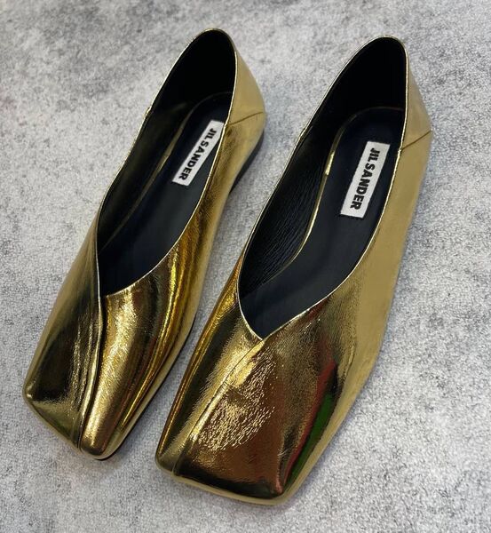 Балетки Jil Sander женский кожа бронзовый 119143