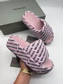 Шлепка Balenciaga женский ткань розовый 109323-2
