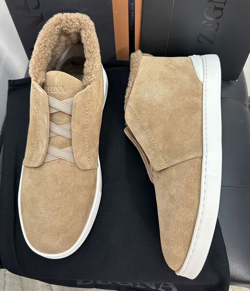 Мужские ботинки Zegna мужской замша бежевый 172156