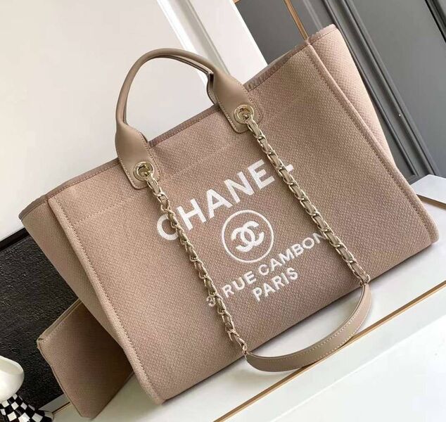 Сумка Chanel Shopping женский текстиль бежевый 127590