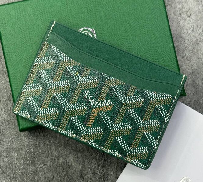 Картхолдер Goyard мужской кожа болотный 195501