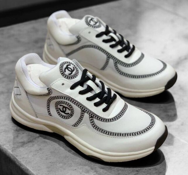 Кроссовки Chanel женский нубук белый 156413