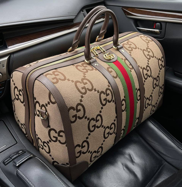 Дорожная сумка Gucci мужской кожа бежевый 96865