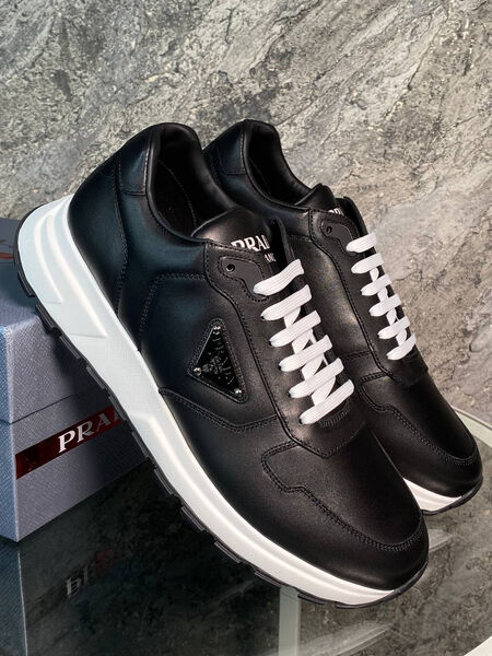 Мужские кроссовки Prada мужской кожа черный 151514-2
