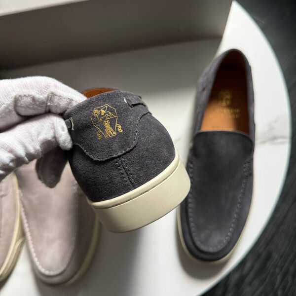 Мужские лоферы Brunello Cucinelli мужской замша черный 154478-4