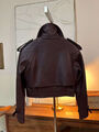 Куртка Saint Laurent женский кожа бордовый 126178-2