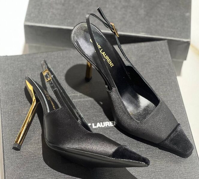 Туфли Saint Laurent женский графитовый 139614
