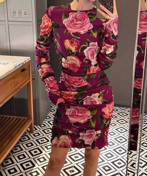 Платье Dolce & Gabbana женский шелк бордовый 184723