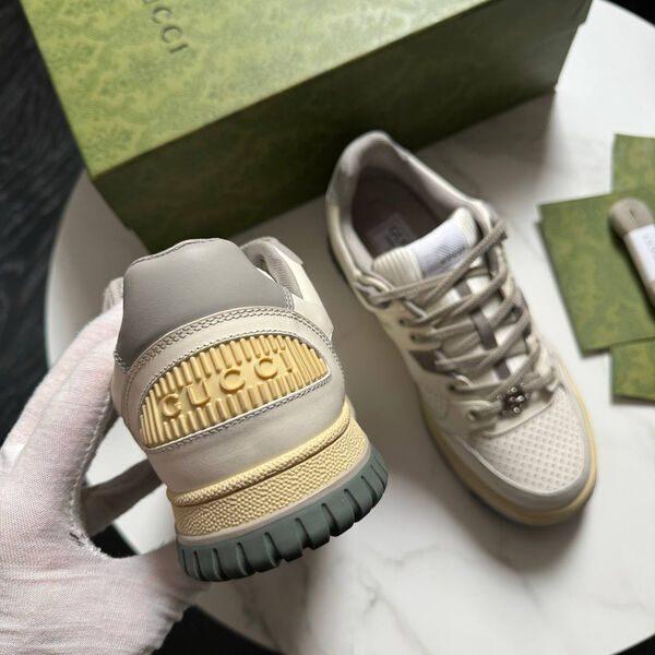 Мужские кеды Gucci мужской кожа бежевый 146768-4
