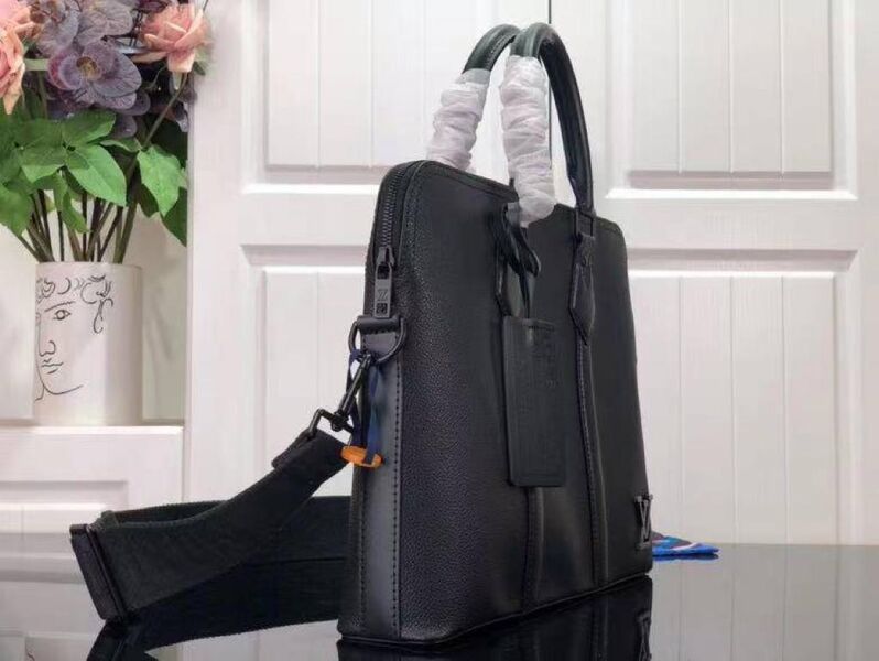 Мужской портфель Louis Vuitton мужской кожа черный 52092-3