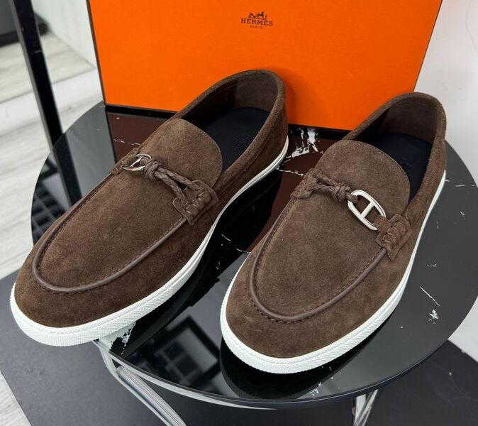 Мужские лоферы Hermès мужской замша 195510