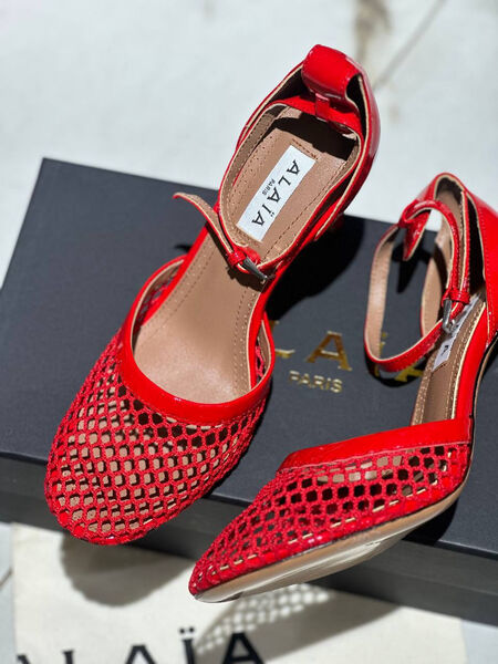 Туфли Alaïa женский кожа бордовый 153815-2