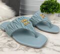 Шлепки Miu Miu женский кожа бирюзовый 148342-1
