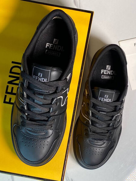 Мужские кеды Fendi мужской кожа черный 171929-5