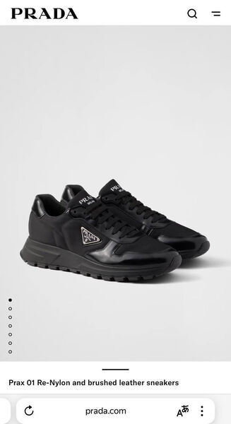 Мужские кроссовки Prada мужской кожа черный 169514-6