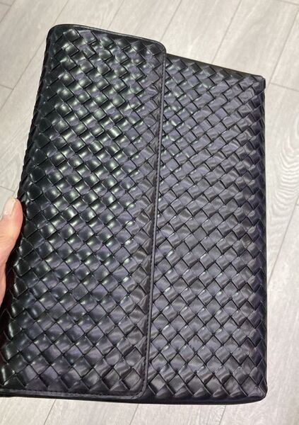 Мужской клатч Bottega Veneta мужской кожа черный 108569