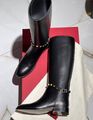 Сапоги Valentino женский кожа swift черный 162806