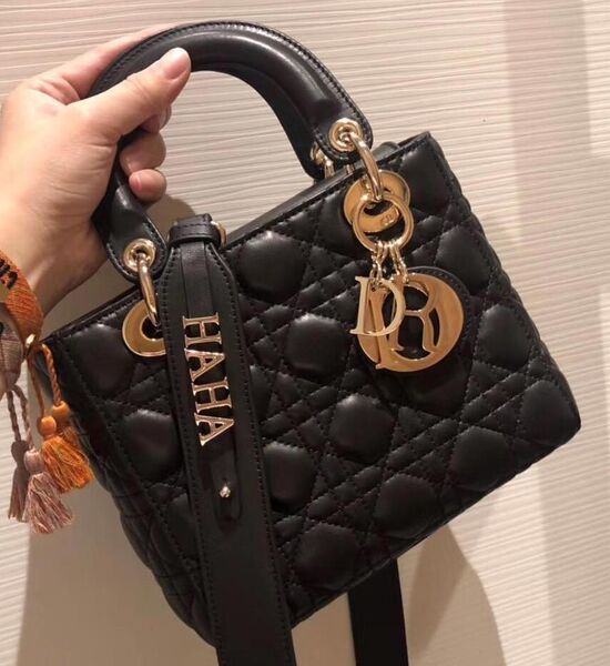 Сумка Dior Lady женский кожа черный 74352