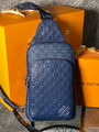Мужская сумка слинг Louis Vuitton мужской кожа синий 132932-1