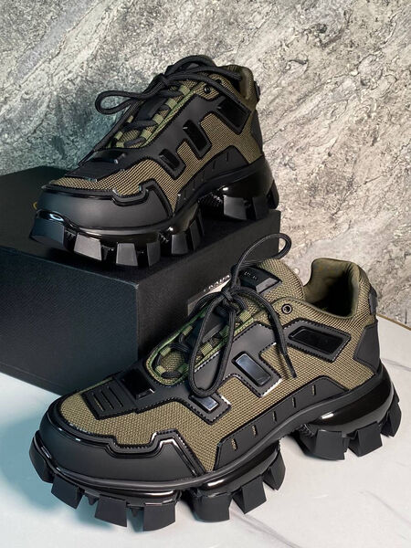 Мужские кроссовки Prada мужской нубук болотный 168831-7