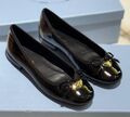 Балетки Prada женский кожа,канва черный,серебристый 173657
