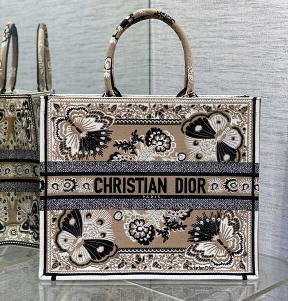 Сумка Christian Dior Book 41 женский текстиль бежевый 139713
