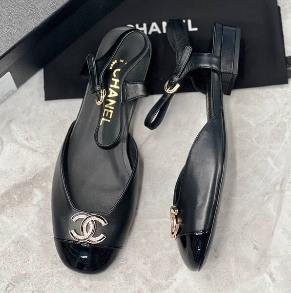 Туфли Chanel женский кожа черный 189386