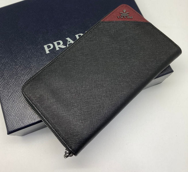 Кошелек Prada женский кожа бордовый 32128