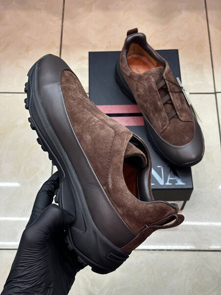 Мужские кроссовки Zegna мужской замша 169137-4