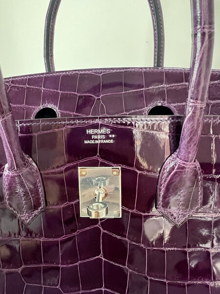 Сумка Hermès Birkin 35 женский кожа фиолетовый 140346-9