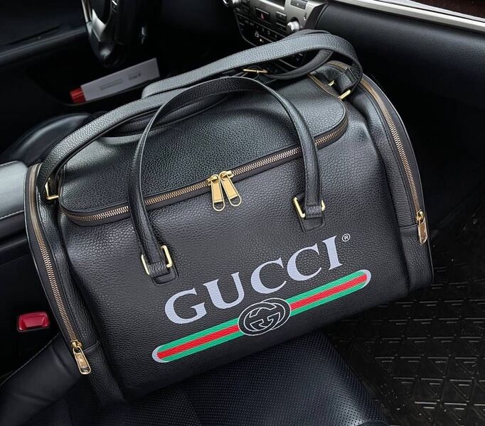 Дорожная сумка Gucci мужской кожа черный 113460