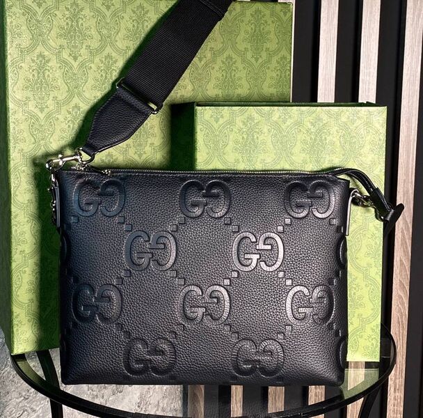 Мужская сумка мессенджер Gucci мужской кожа черный 156142