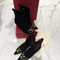 Ботильоны Valentino женский замша черный 13349-4