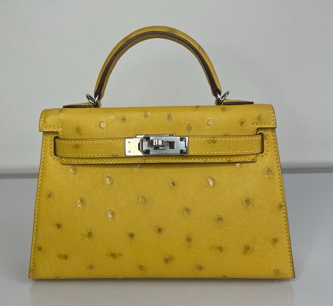 Сумка Hermèskelly 20 Mini женский кожа горчичный 138307