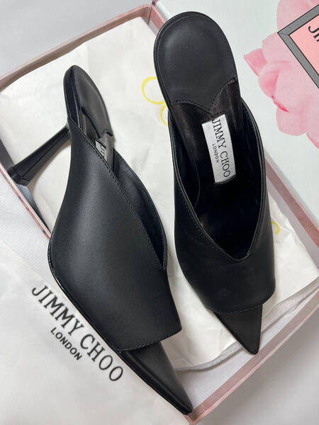Шлепки Jimmy Choo женский кожа черный 153978-3