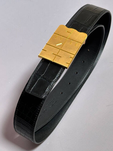 Мужской ремень Hermès мужской кожа черный 152909