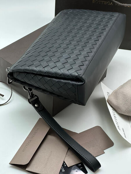 Мужской кошелек Bottega Veneta мужской кожа черный 111455-4