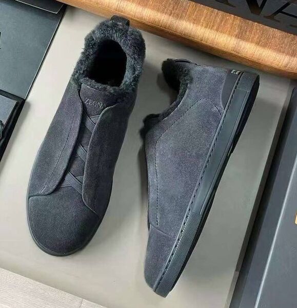 Мужские кеды Zegna мужской замша графитовый 170271