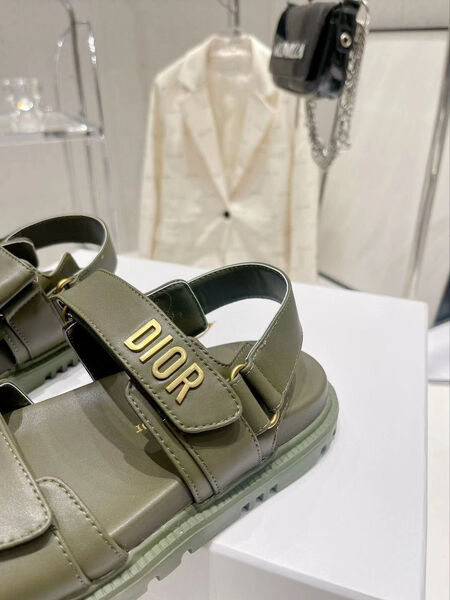 Шлепки Christian Dior женский кожа болотный 106534-2