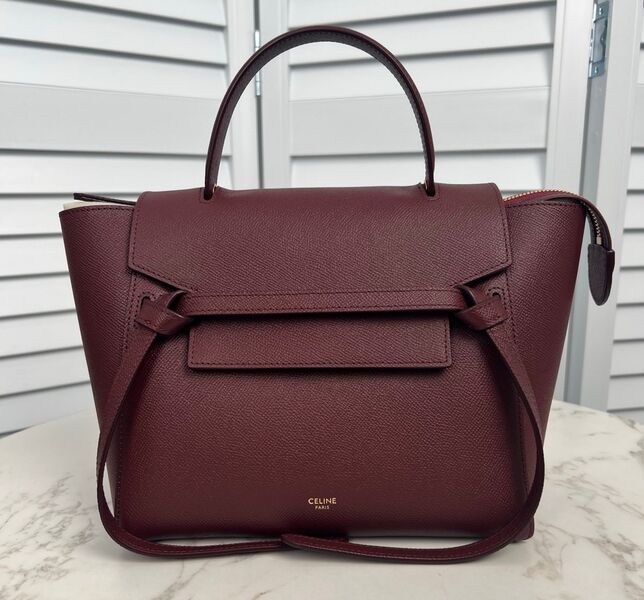 Сумка Celine Belt Micro женский кожа бордовый 141851