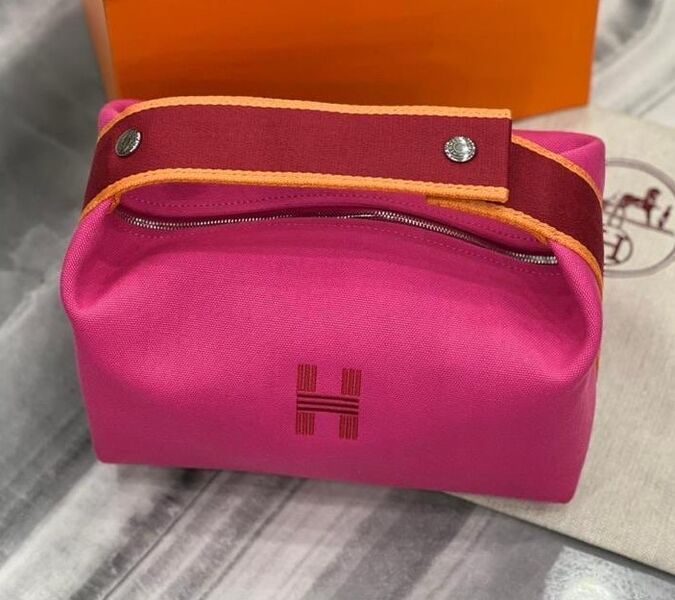 Косметичка Hermès женский текстиль бордовый 138868