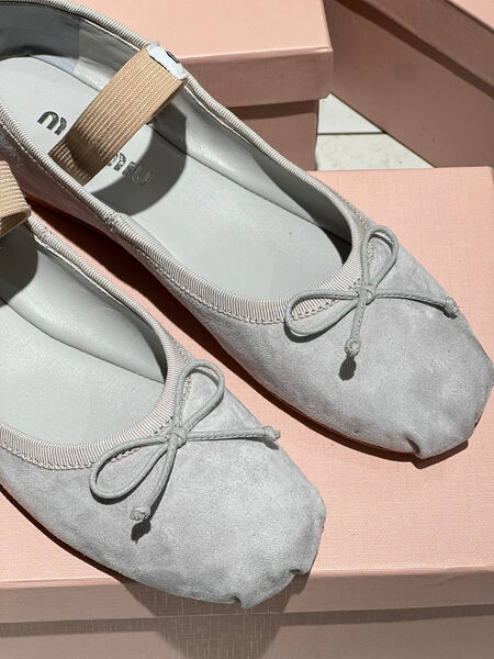 Балетки Miu Miu женский замша графитовый 146859-2