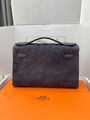 Сумка Hermèskelly Pochette женский замша графитовый 155748-5