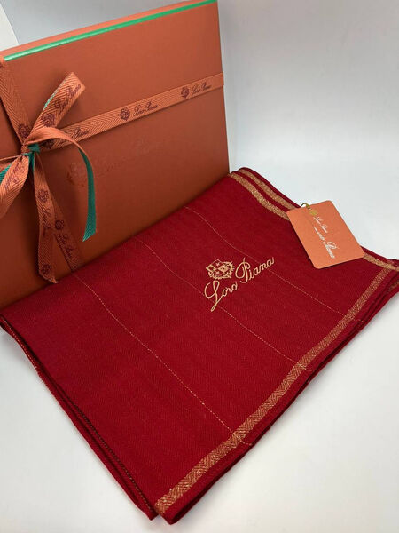 Палантин Loro Piana женский кашемир бордовый 198490