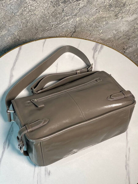 Мужская сумка мессенджер Prada мужской кожа графитовый 173419-3