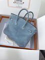 Сумка Hermès Birkin 25 женский замша бирюзовый 155724-2